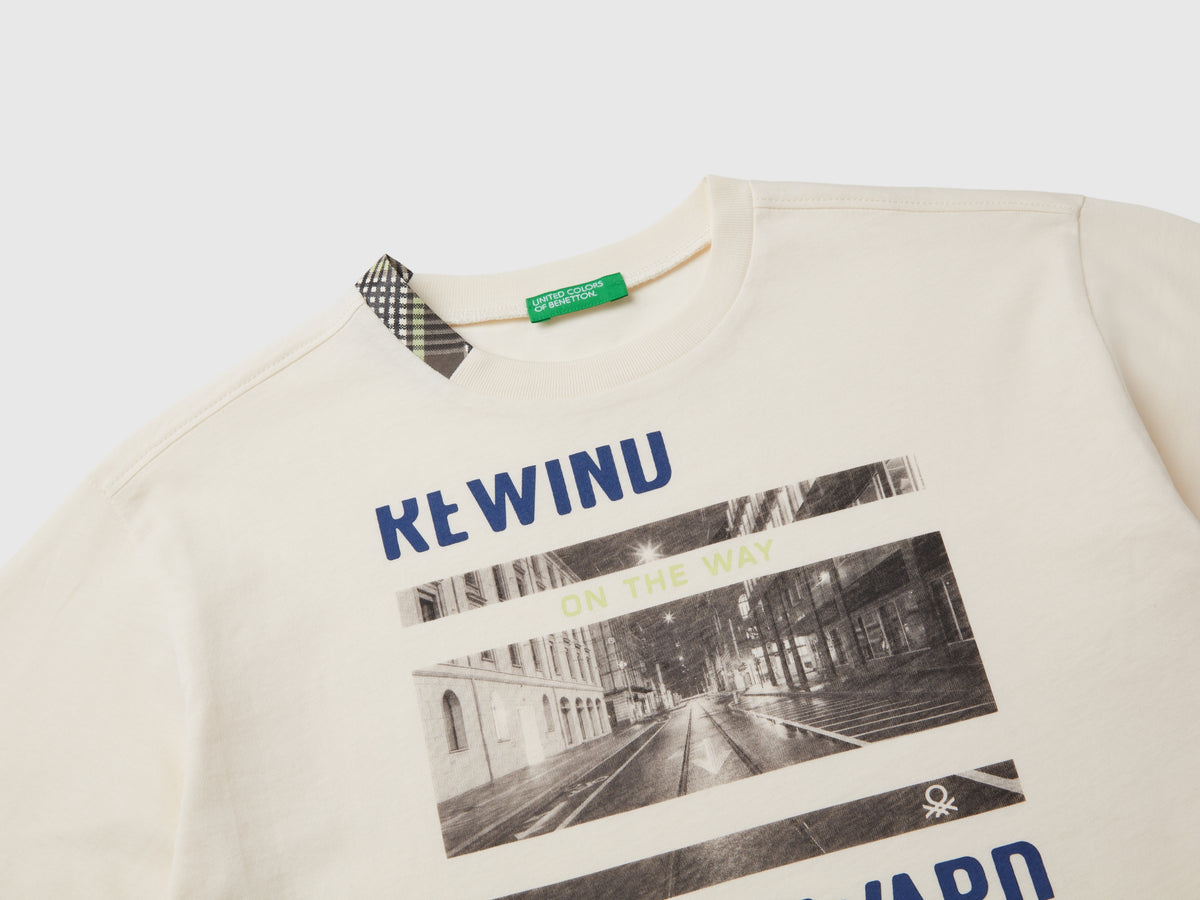 T-shirt con stampa fotografica in cotone bio