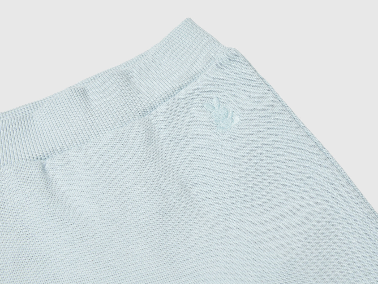 Pantaloni in felpa di cotone biologico da neonato verde acqua 3 | Benetton Outlet