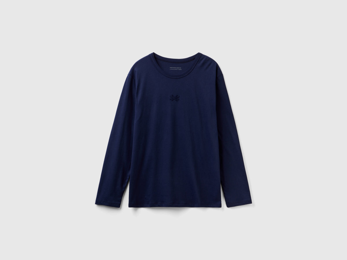 T-shirt con logo in cotone a fibra lunga