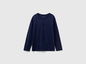 T-shirt con logo in cotone a fibra lunga