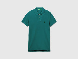 Polo verde ottanio slim fit