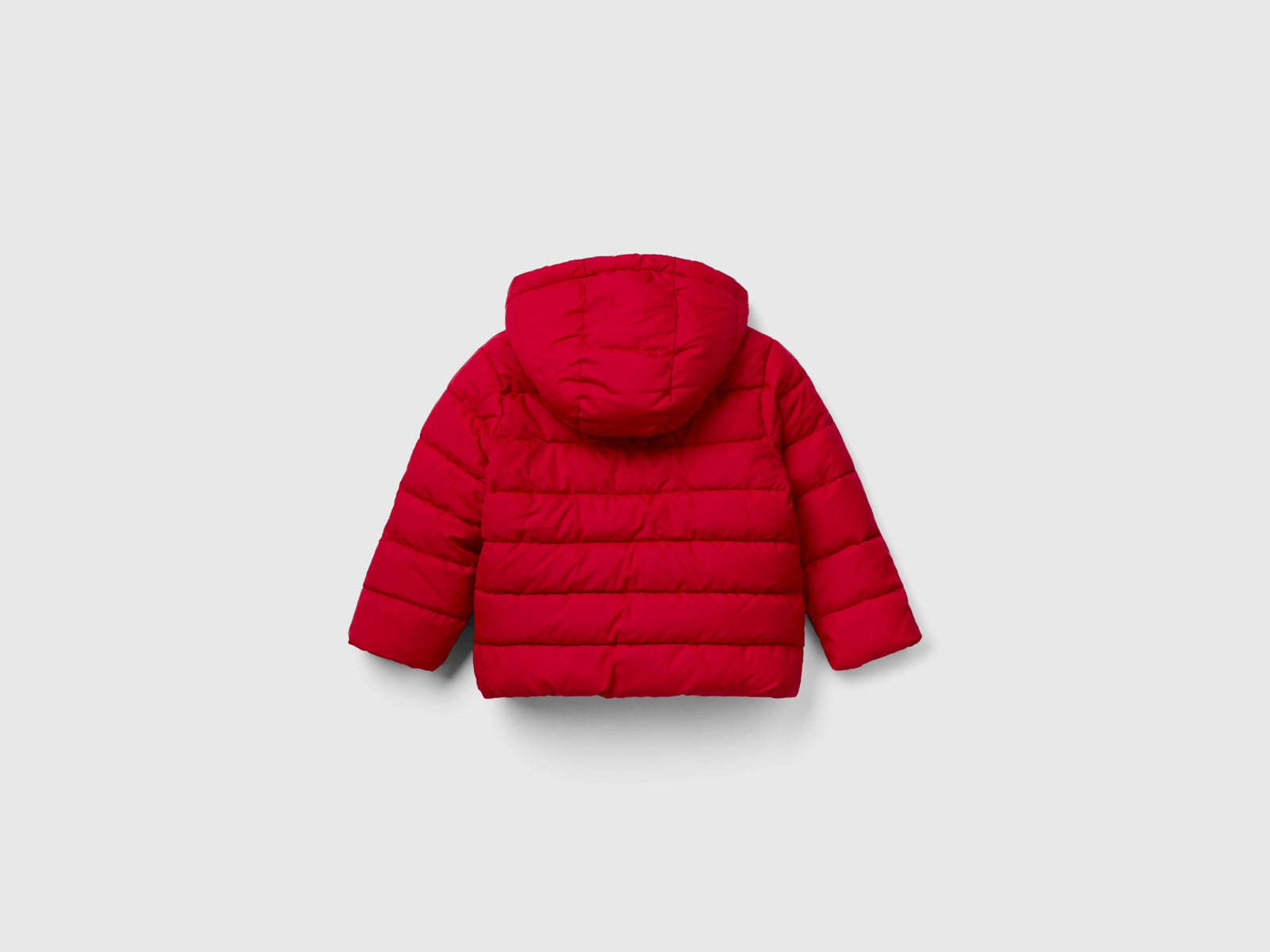Giubbotto imbottito con cappuccio e logo da bimbo rosso 2 | Benetton Outlet