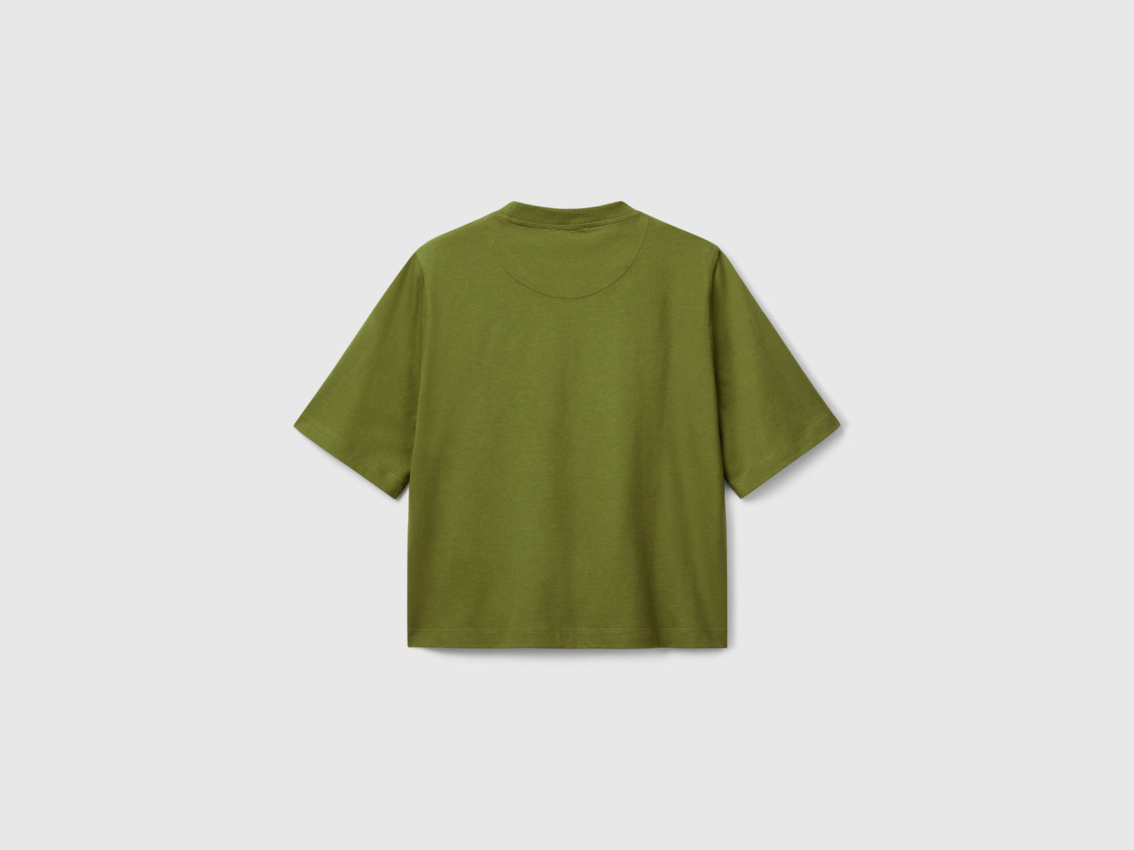 T-shirt boxy fit 100% cotone da donna verde militare 2 | Benetton Outlet