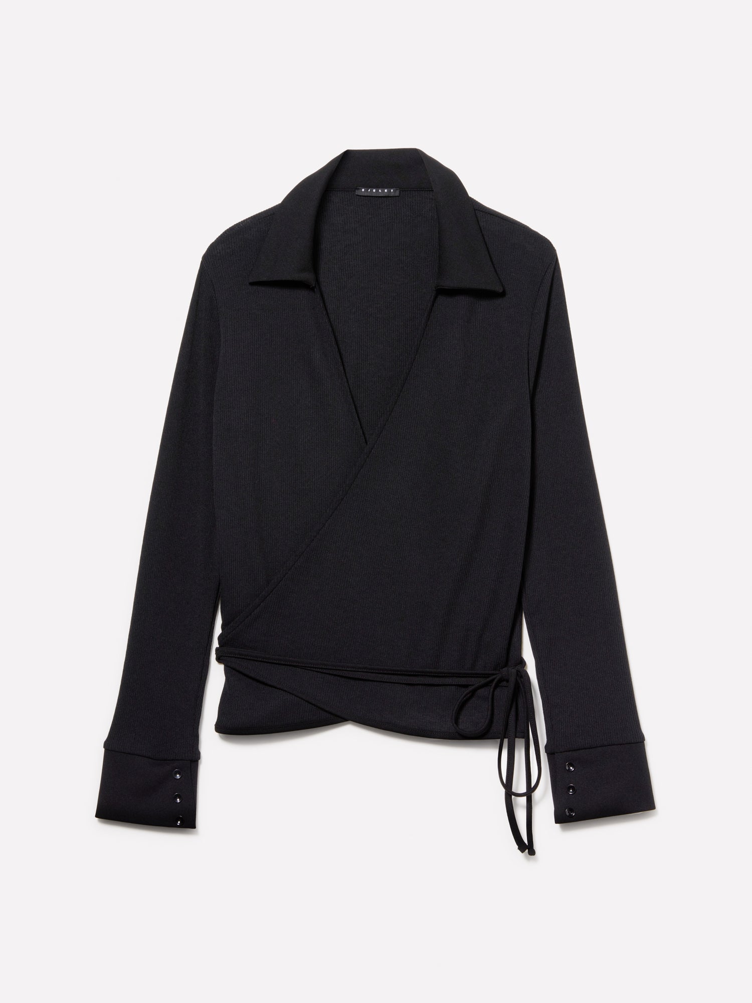 T-shirt incrociata da donna nero | Sisley Outlet