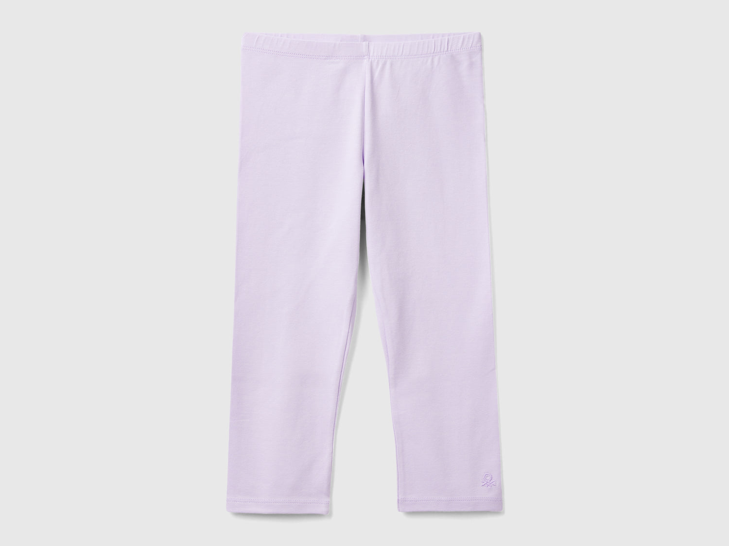 Leggings a 3/4 in cotone elasticizzato da bambina lilla | Benetton Outlet