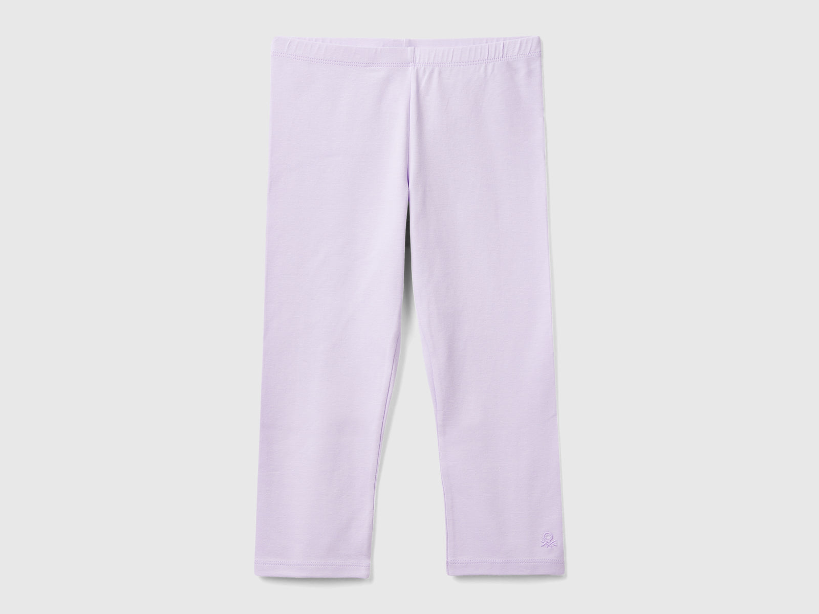 Leggings a 3/4 in cotone elasticizzato da bambina lilla | Benetton Outlet