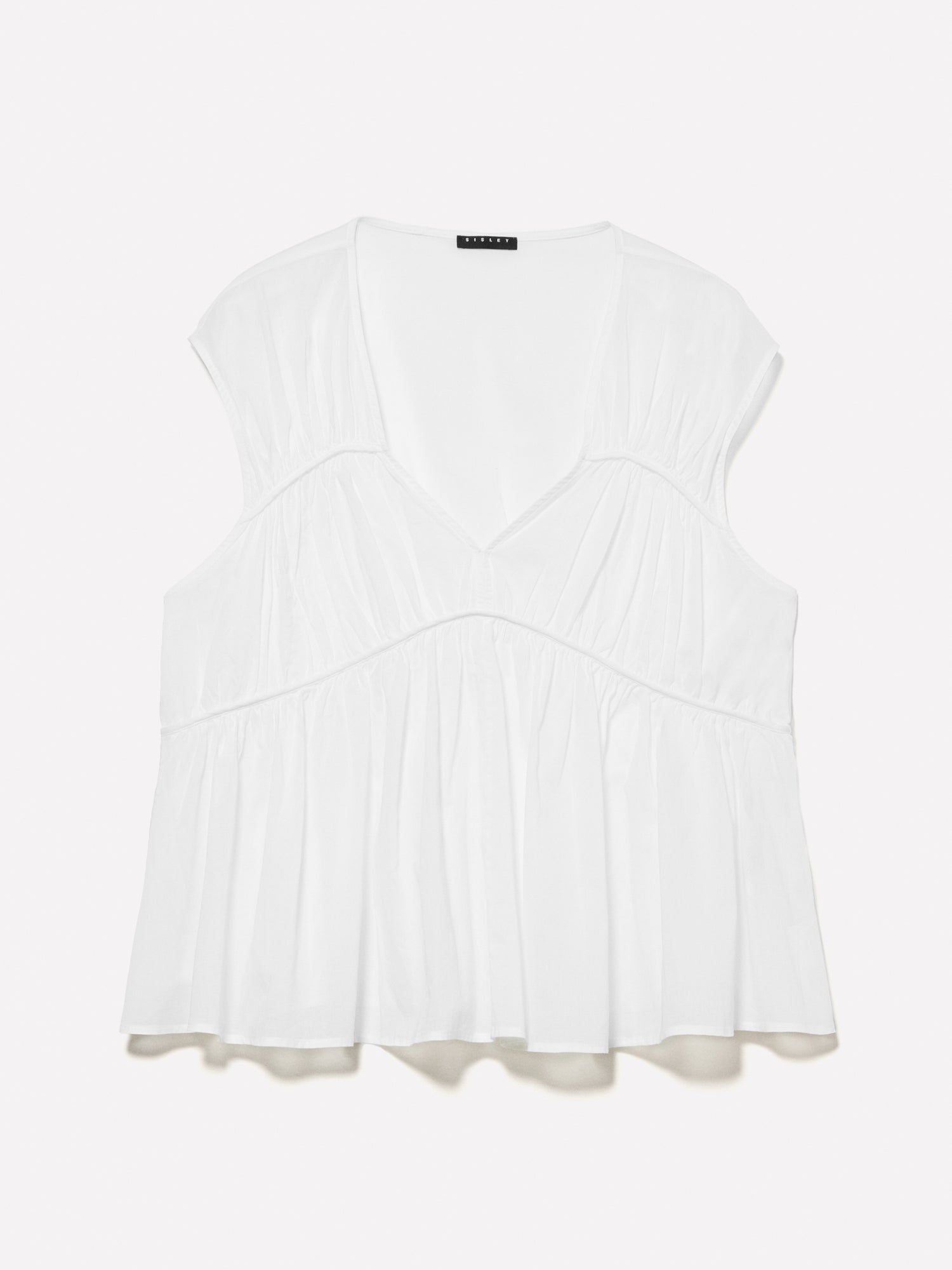 Top con arriccio da donna bianco | Sisley Outlet