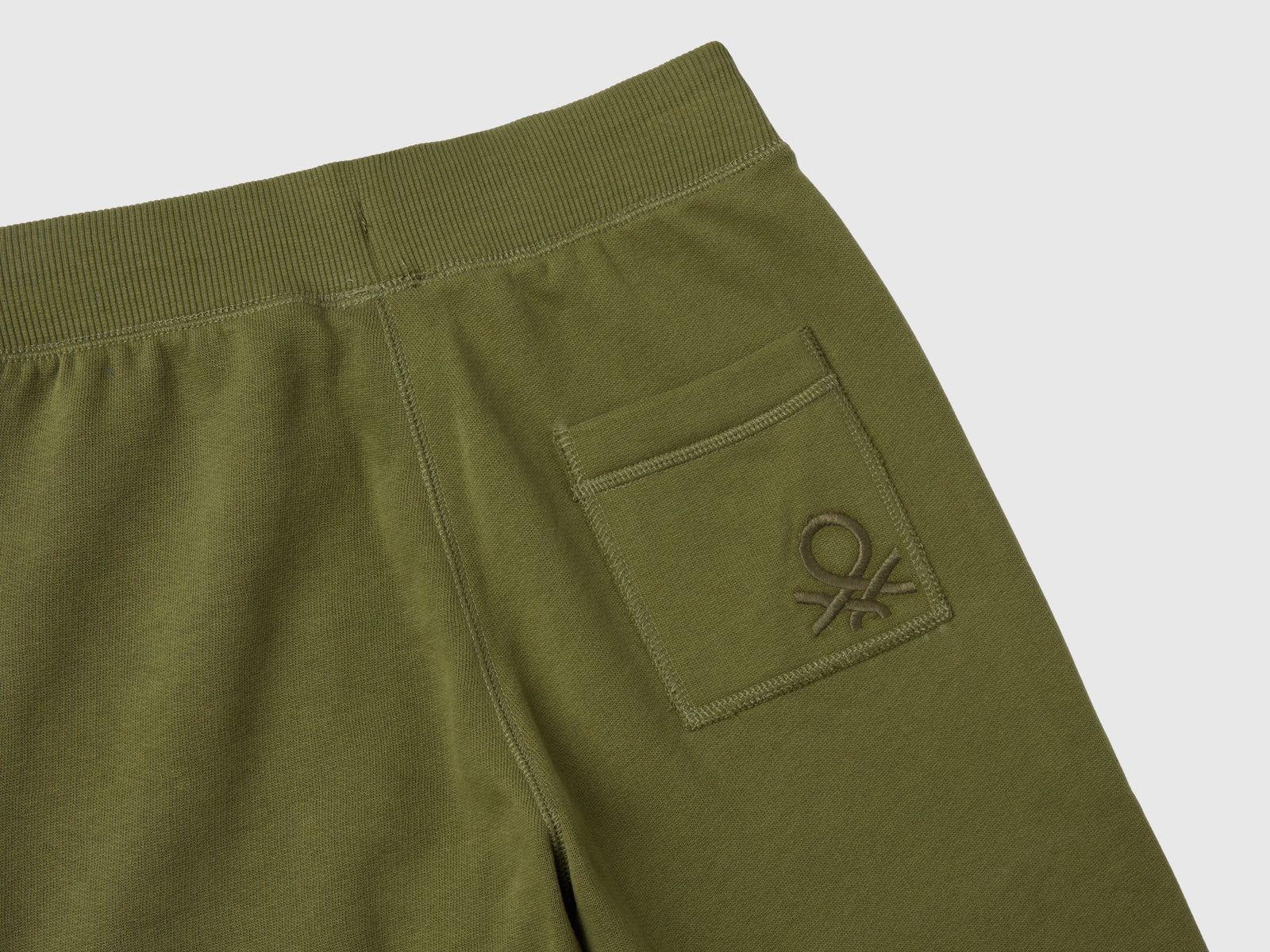 Joggers in calda felpa da bambino verde militare 3 | Benetton Outlet
