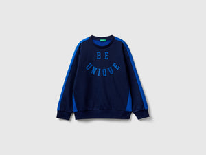 Felpa color block con stampa