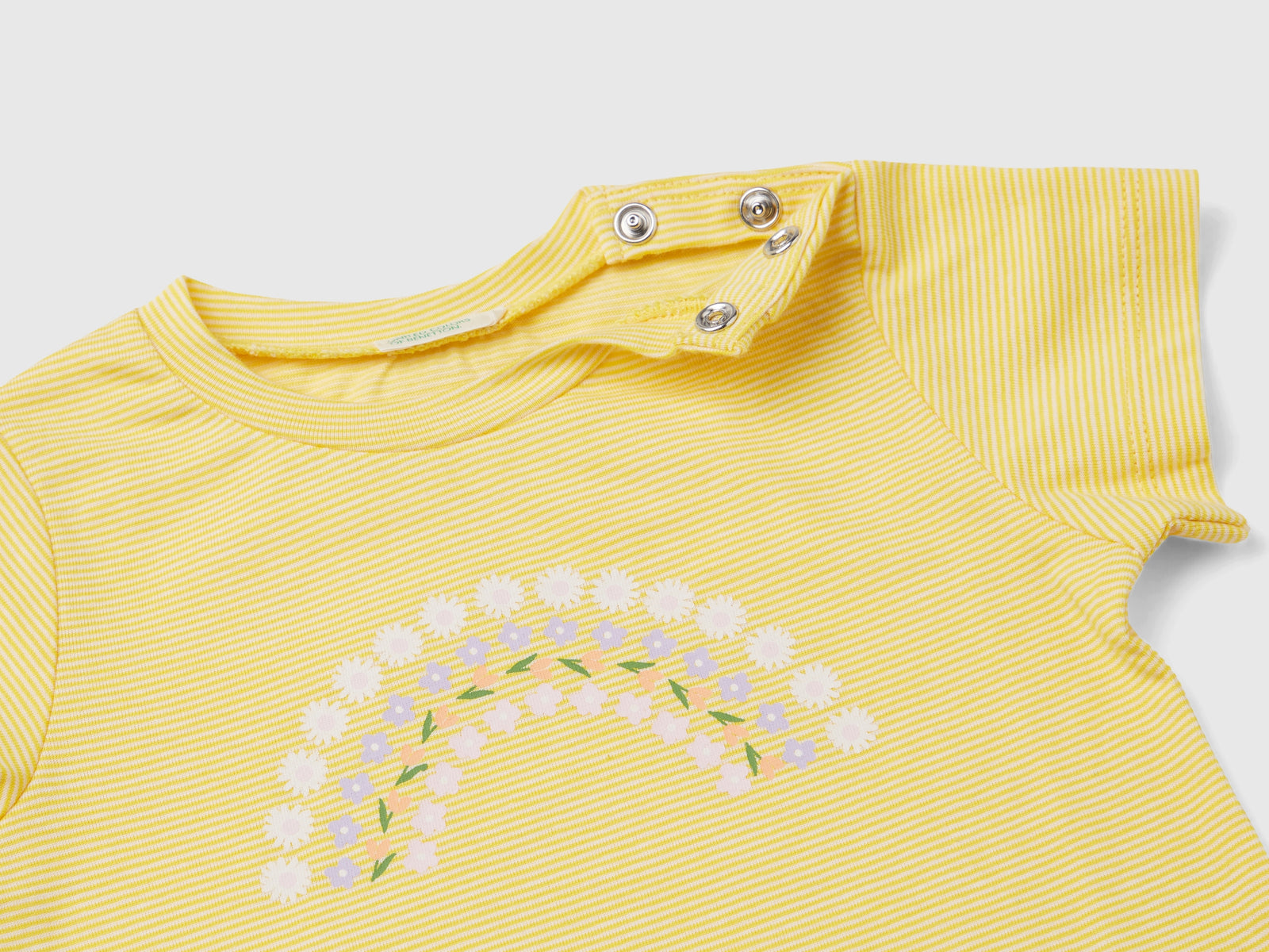 Maglietta con stampa davanti e dietro da neonato giallo 3 | Benetton Outlet