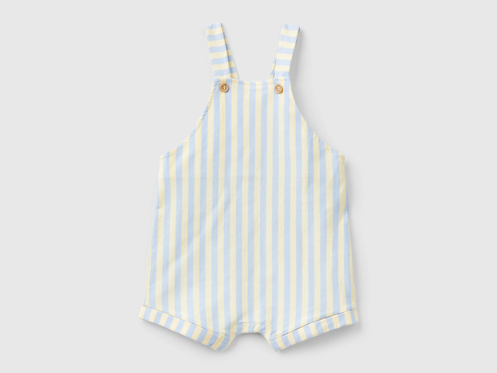Salopette a righe in cotone bio da neonato multi-color | Benetton Outlet