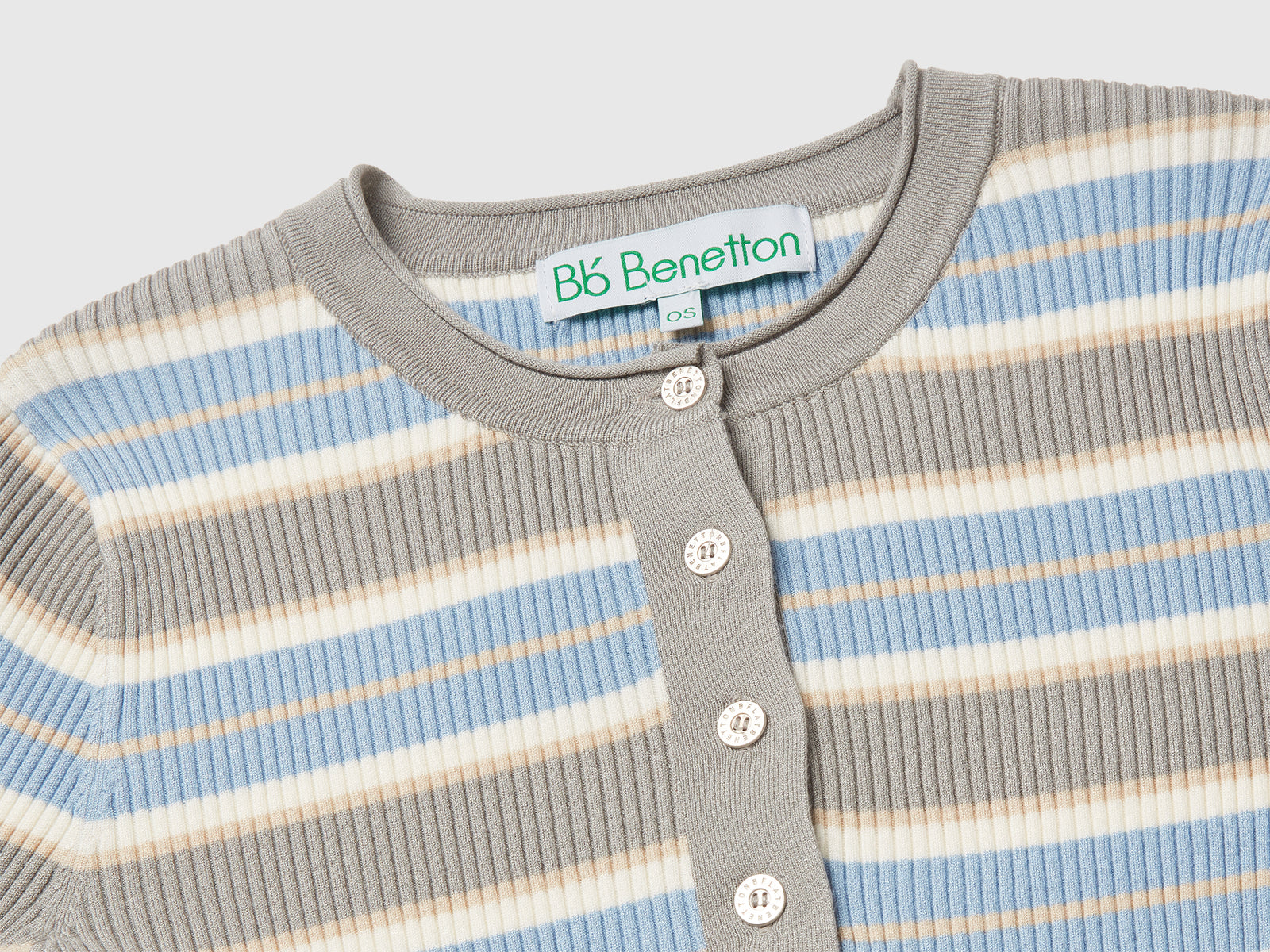 Maglia serafino a righe da donna celeste 3 | Benetton Outlet
