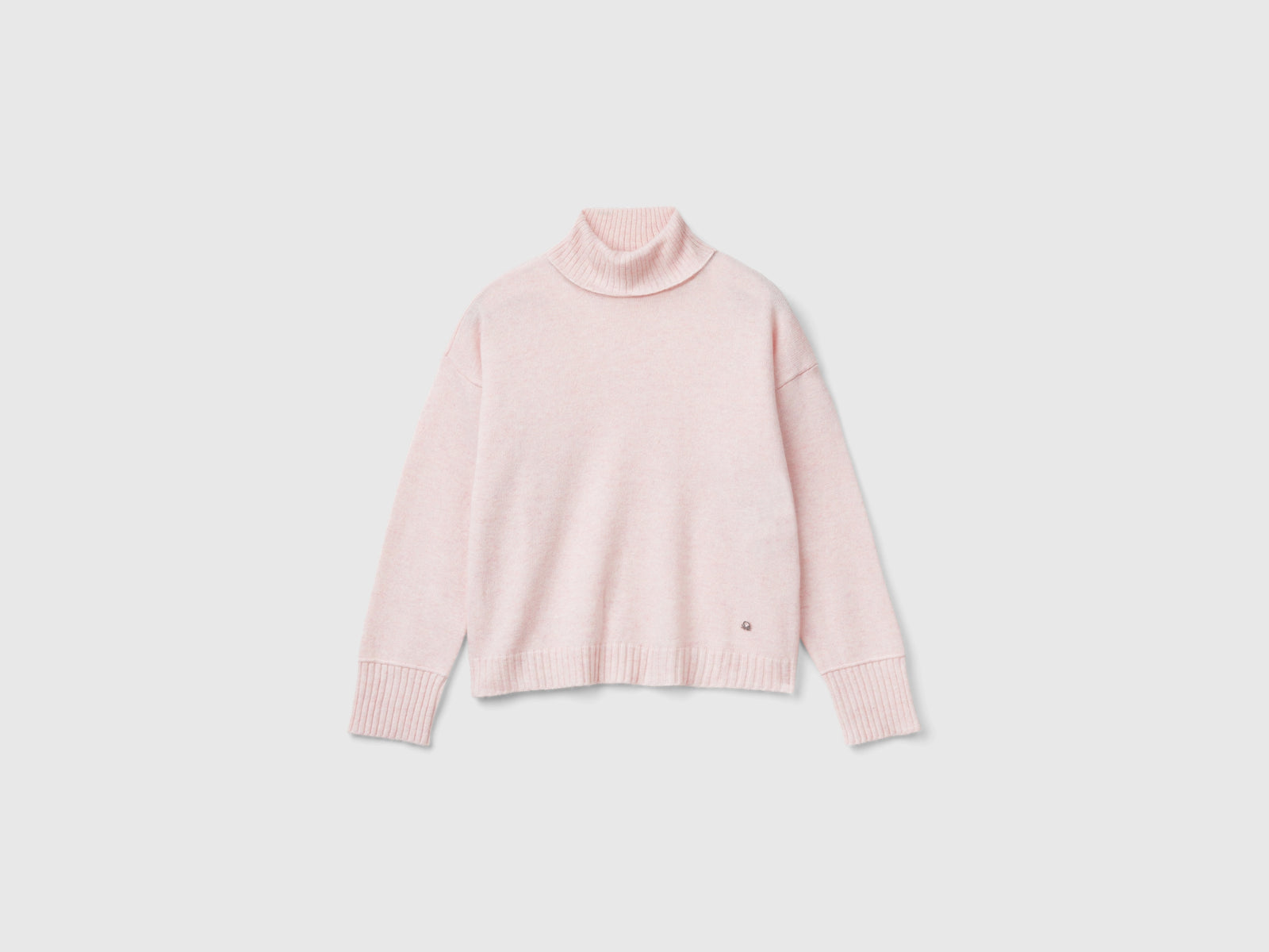 Dolcevita in misto lana da bambina rosa tenue | Benetton Outlet