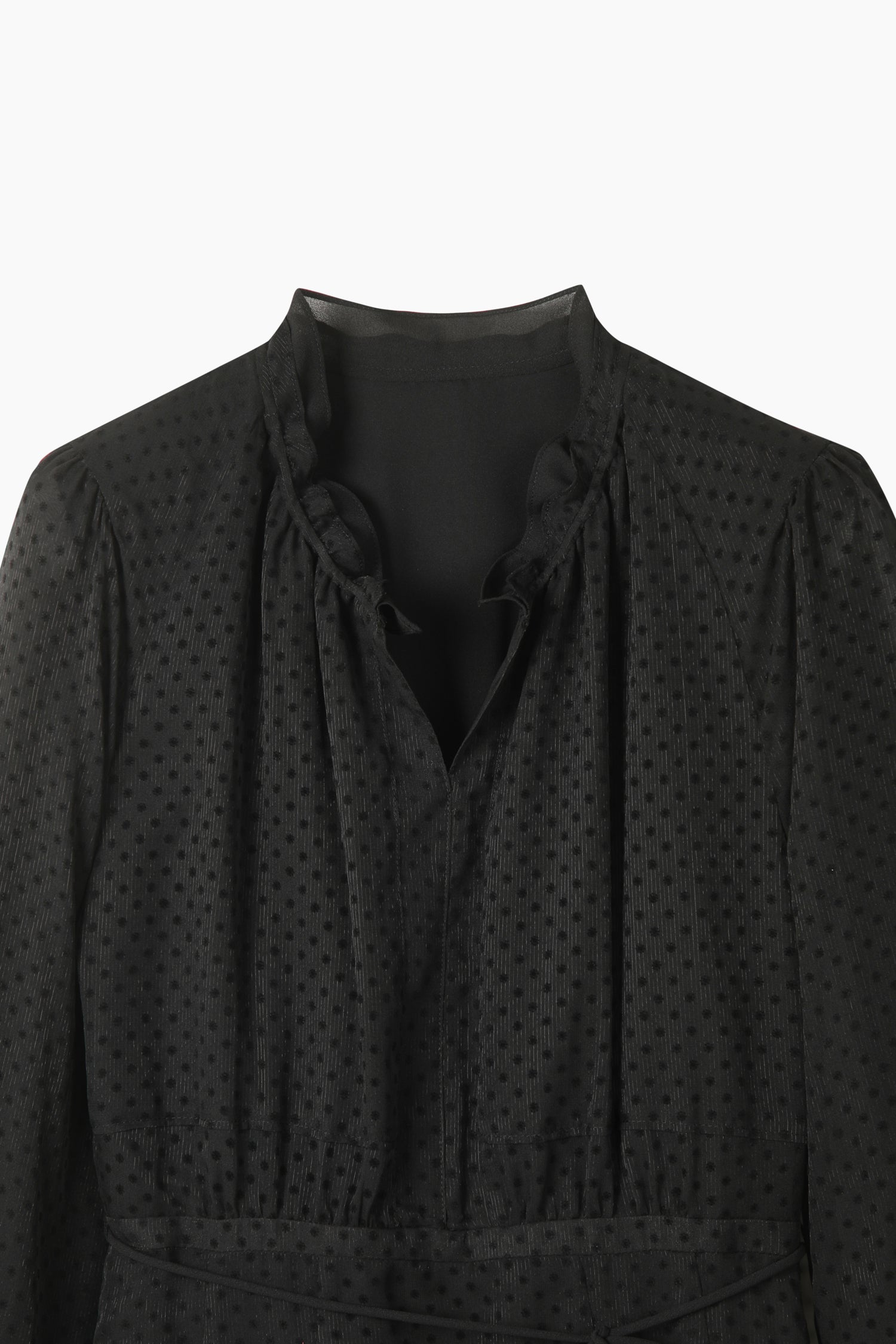 Vestito lungo micro pois da donna nero 3 | Sisley Outlet