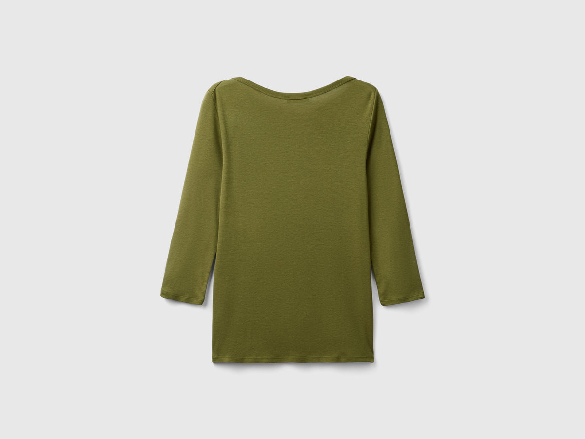T-shirt con scollo a barchetta 100% cotone