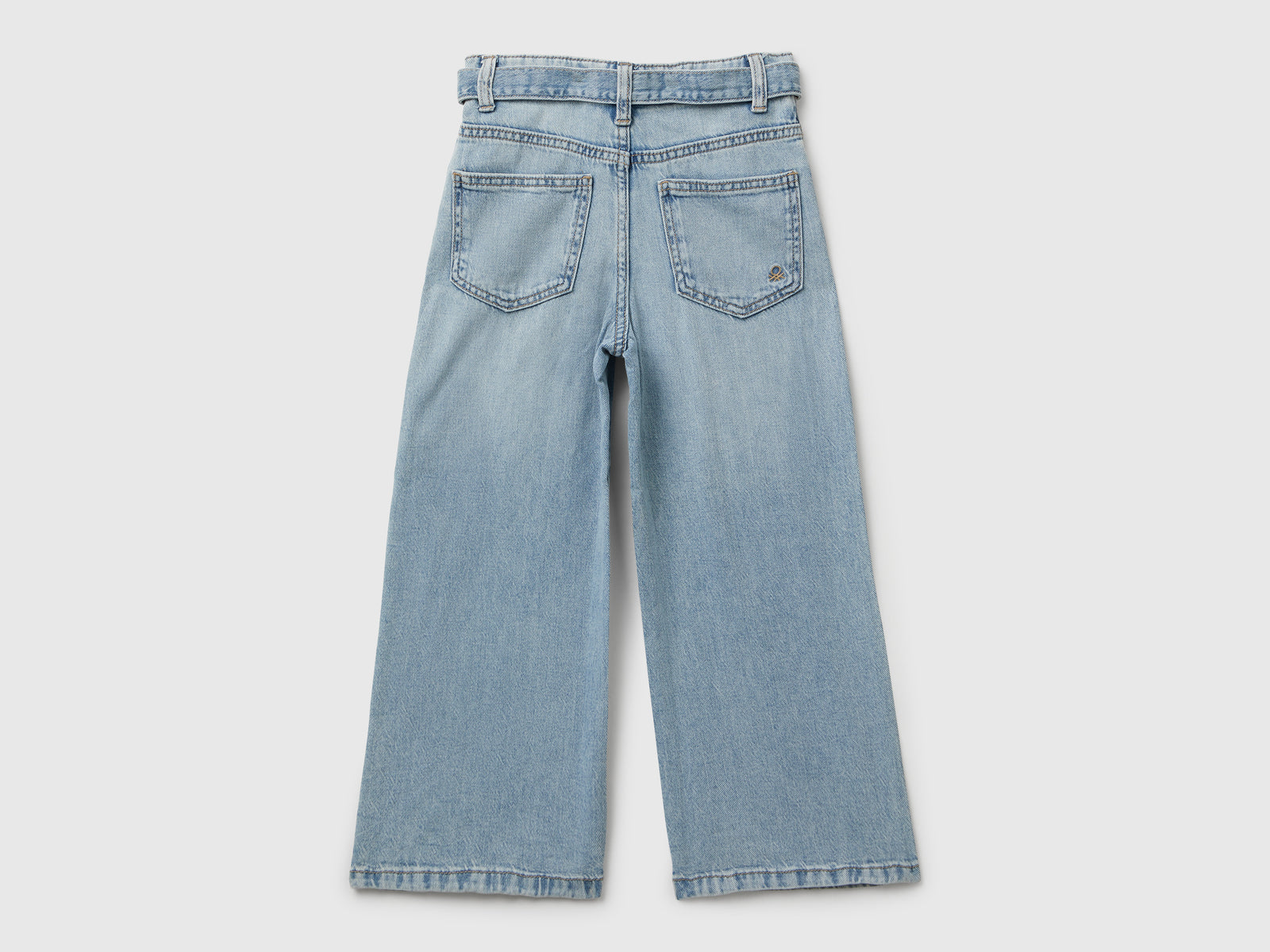 Jeans wide fit con fusciacca da bambina azzurro 2 | Benetton Outlet