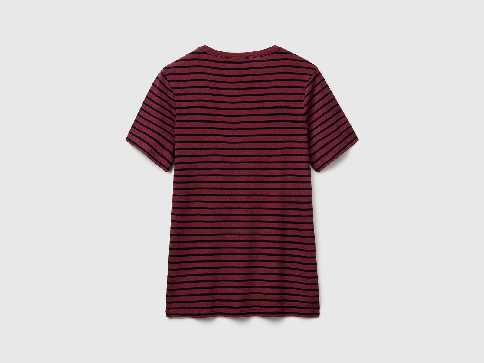 T-shirt girocollo a righe da donna bordeaux 2 | Benetton Outlet