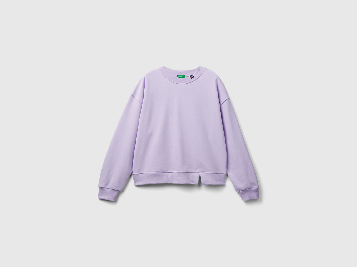 Felpa chiusa in misto cotone da donna lilla | Benetton Outlet