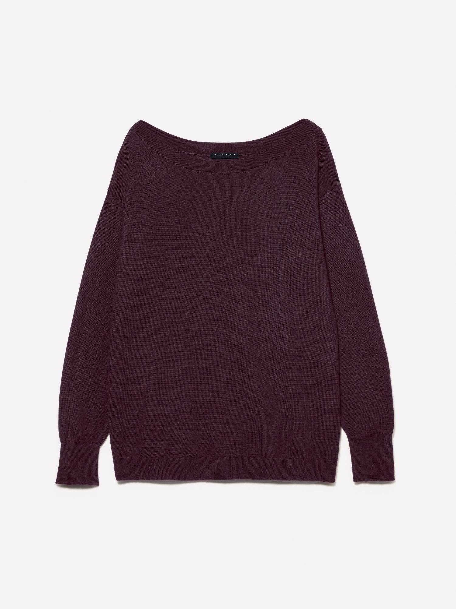 Maglia con scollo a barca da donna prugna | Sisley Outlet