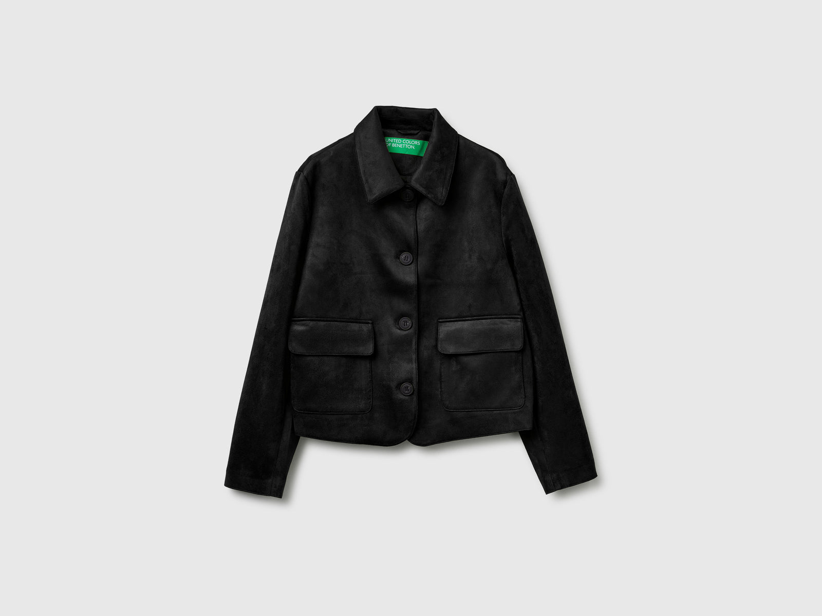 Giacca effetto scamosciato da donna nero | Benetton Outlet