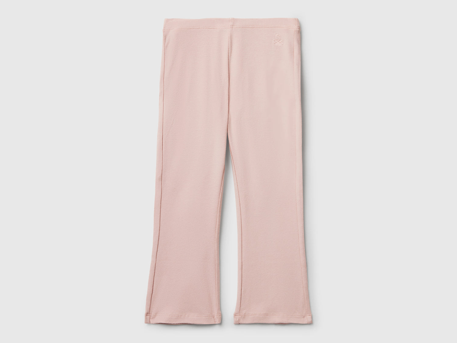 Leggings a zampa in cotone stretch da bimba rosa tenue | Benetton Outlet
