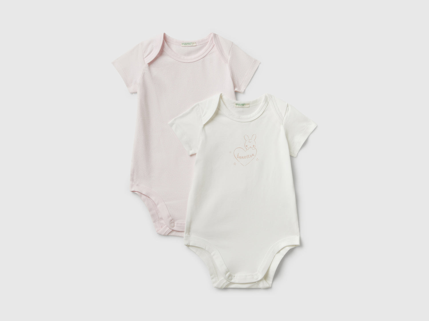 Due body con stampe da neonato rosa carne | Benetton Outlet