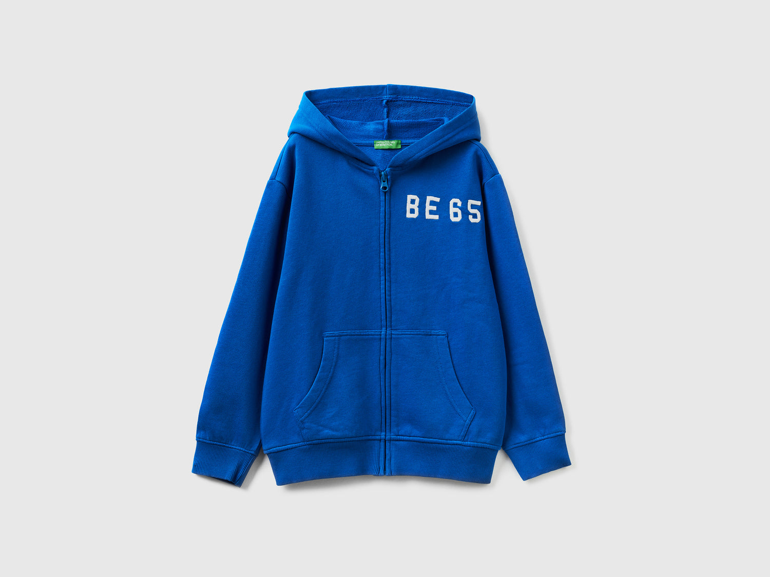 Felpa con zip e ricamo logo da bambino bluette | Benetton Outlet