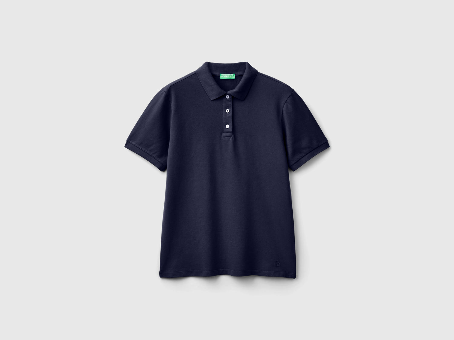 Polo in cotone bio stretch da donna blu scuro | Benetton Outlet