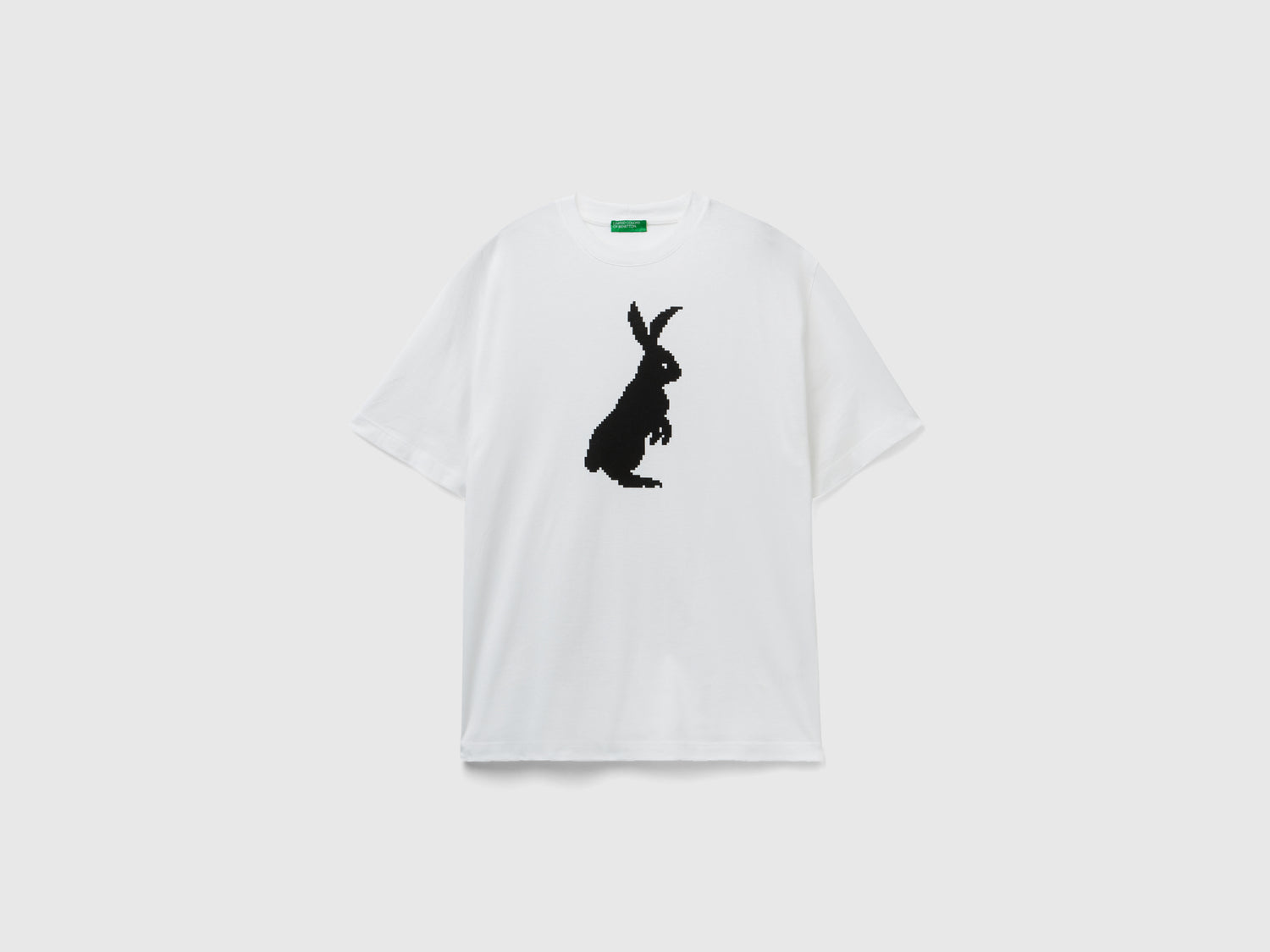 T-shirt con stampa coniglio da uomo bianco | Benetton Outlet