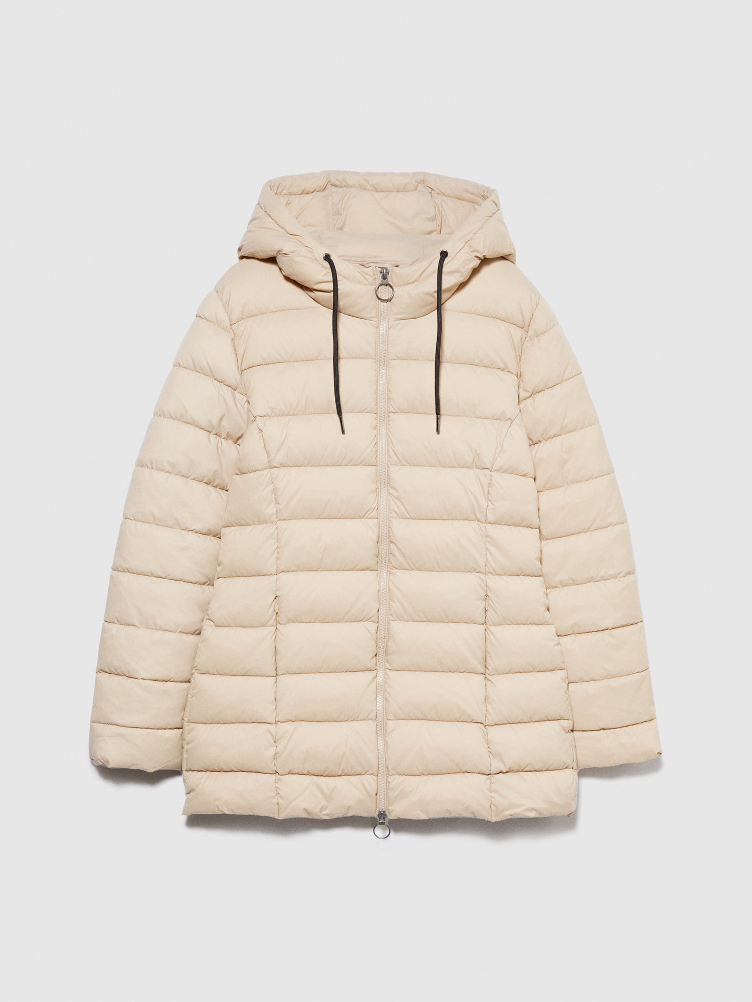 Piumino midi con cappuccio da donna beige | Sisley Outlet