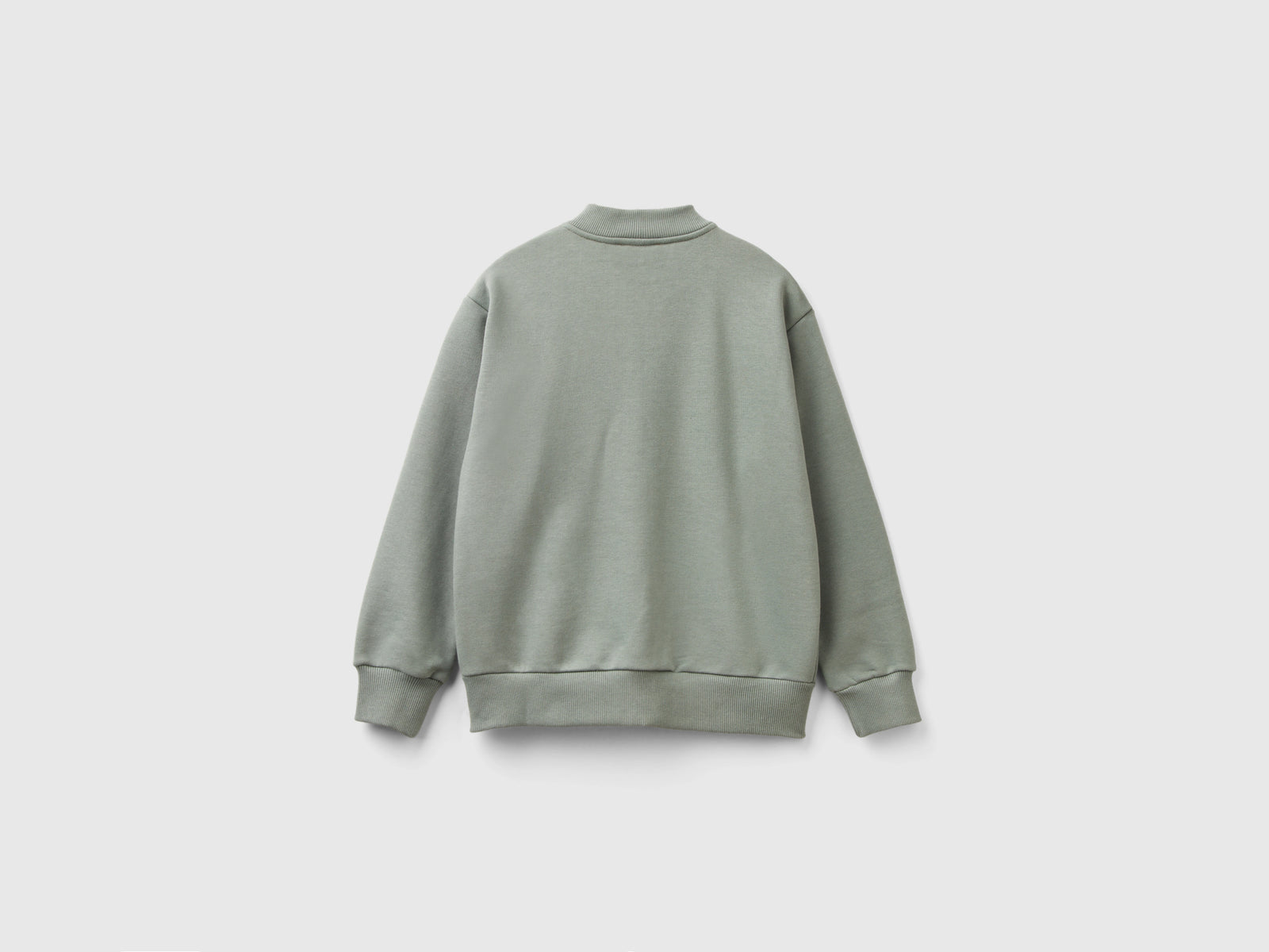 Felpa con zip e stampa slogan da bambino verde chiaro 2 | Benetton Outlet