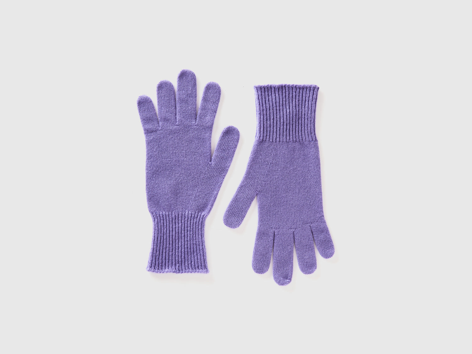Guanti in pura lana Merino da donna viola | Benetton Outlet