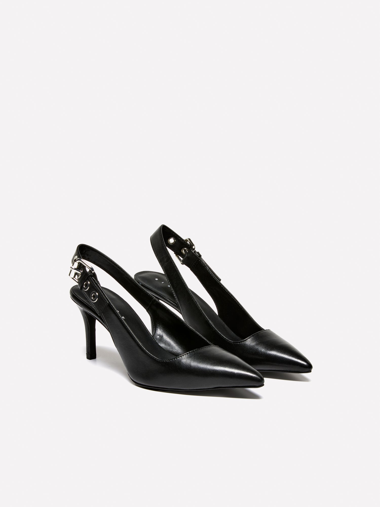 Décolleté in pelle con fibbia da donna nero | Sisley Outlet