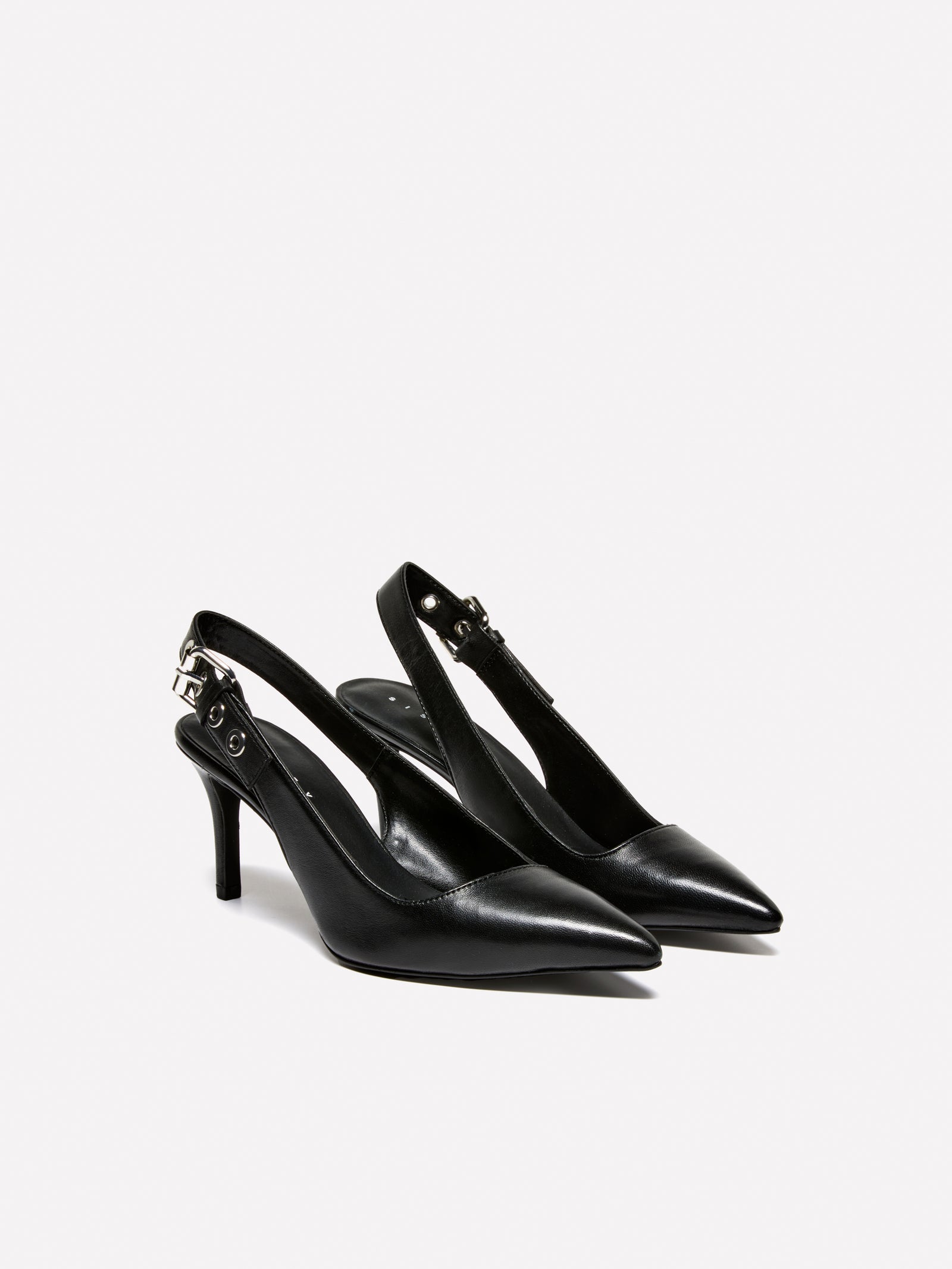 Décolleté in pelle con fibbia da donna nero | Sisley Outlet