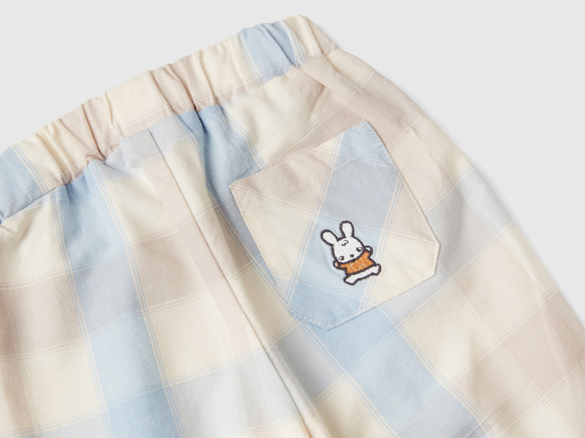Pantaloni a quadri in cotone stretch