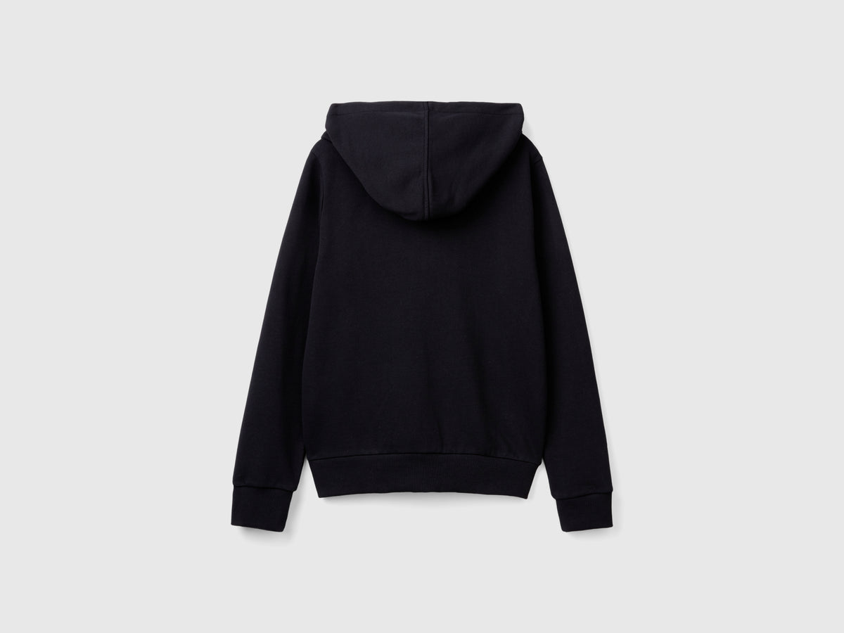 Felpa 100% cotone con zip e cappuccio