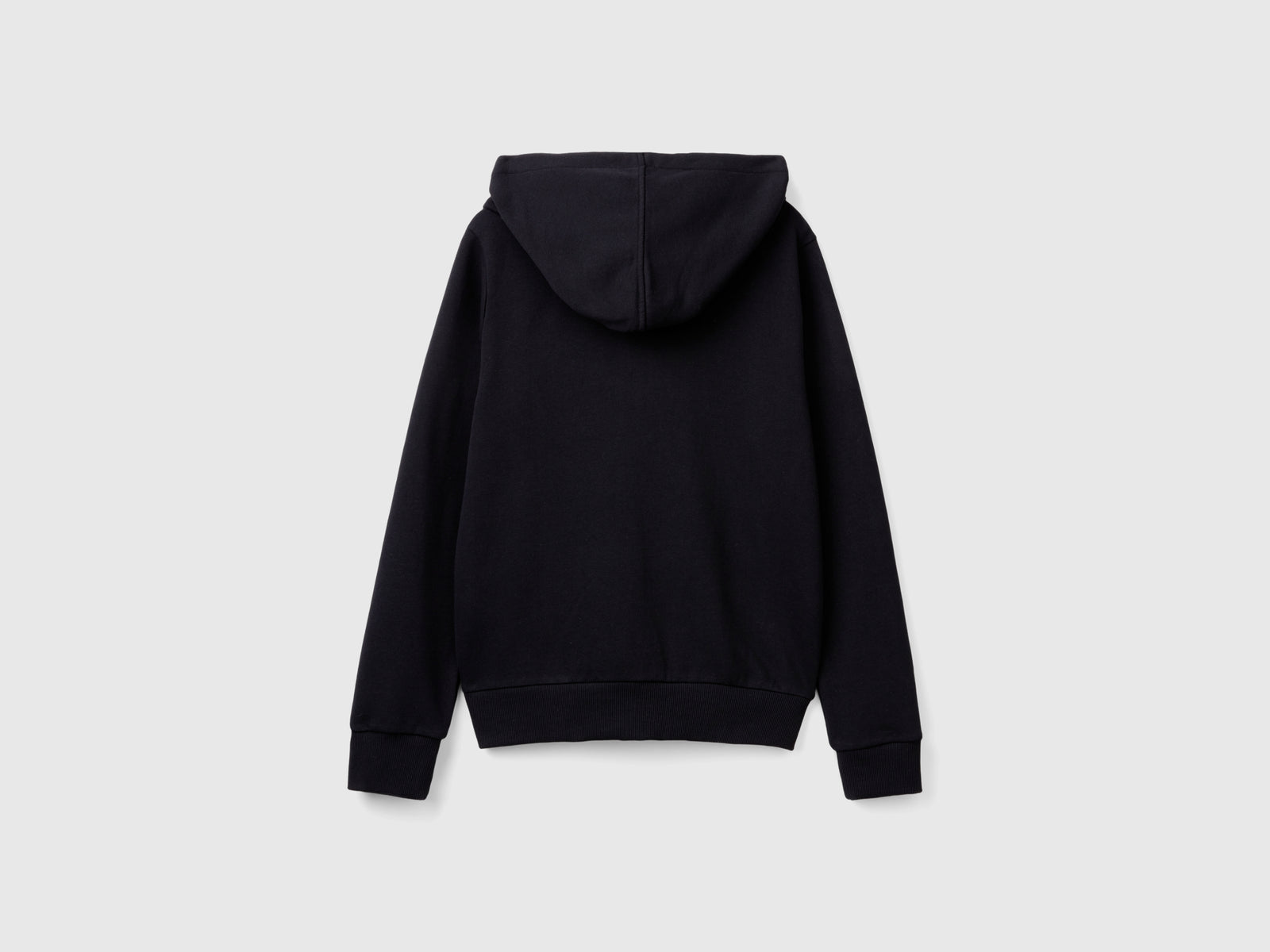 Felpa 100% cotone con zip e cappuccio da donna nero 2 | Benetton Outlet