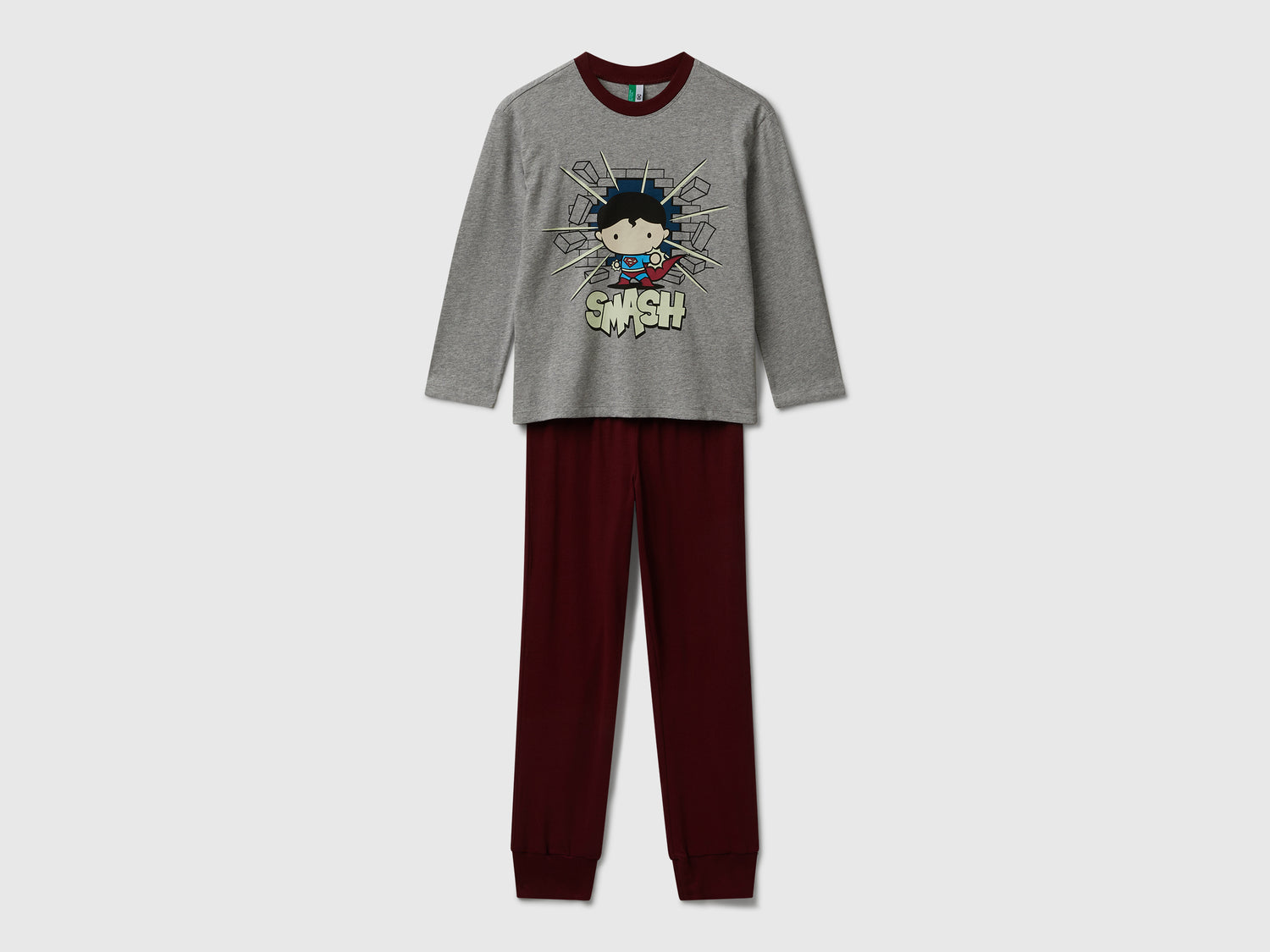 Pigiama in caldo cotone da bambino grigio chiaro | Benetton Outlet