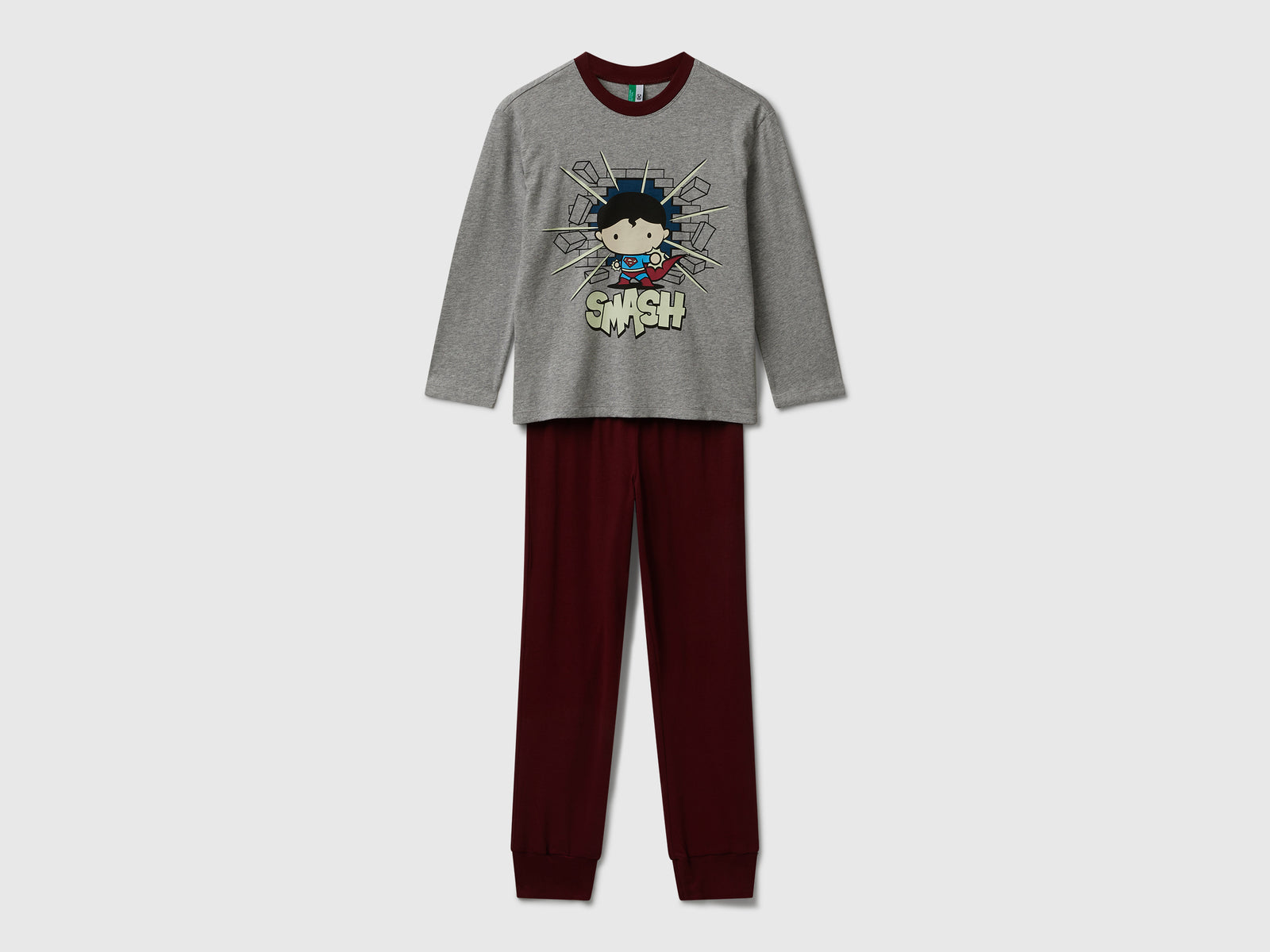 Pigiama in caldo cotone da bambino grigio chiaro | Benetton Outlet
