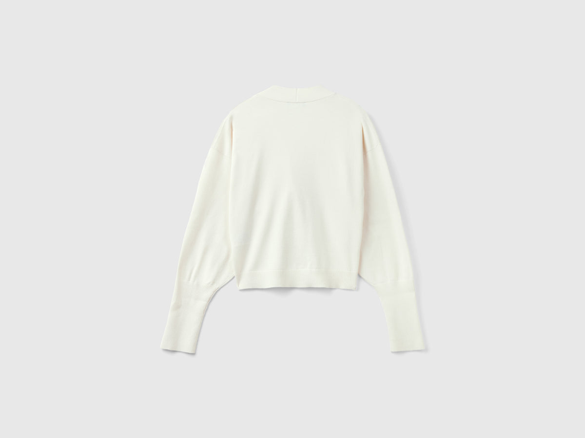 Cardigan fluido con pizzo