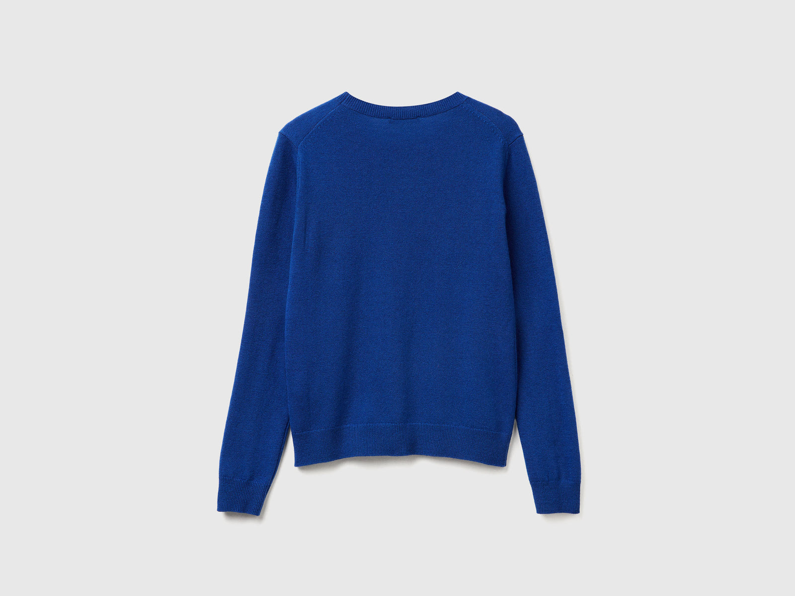 Maglia girocollo in lana Merino da donna blu 2 | Benetton Outlet