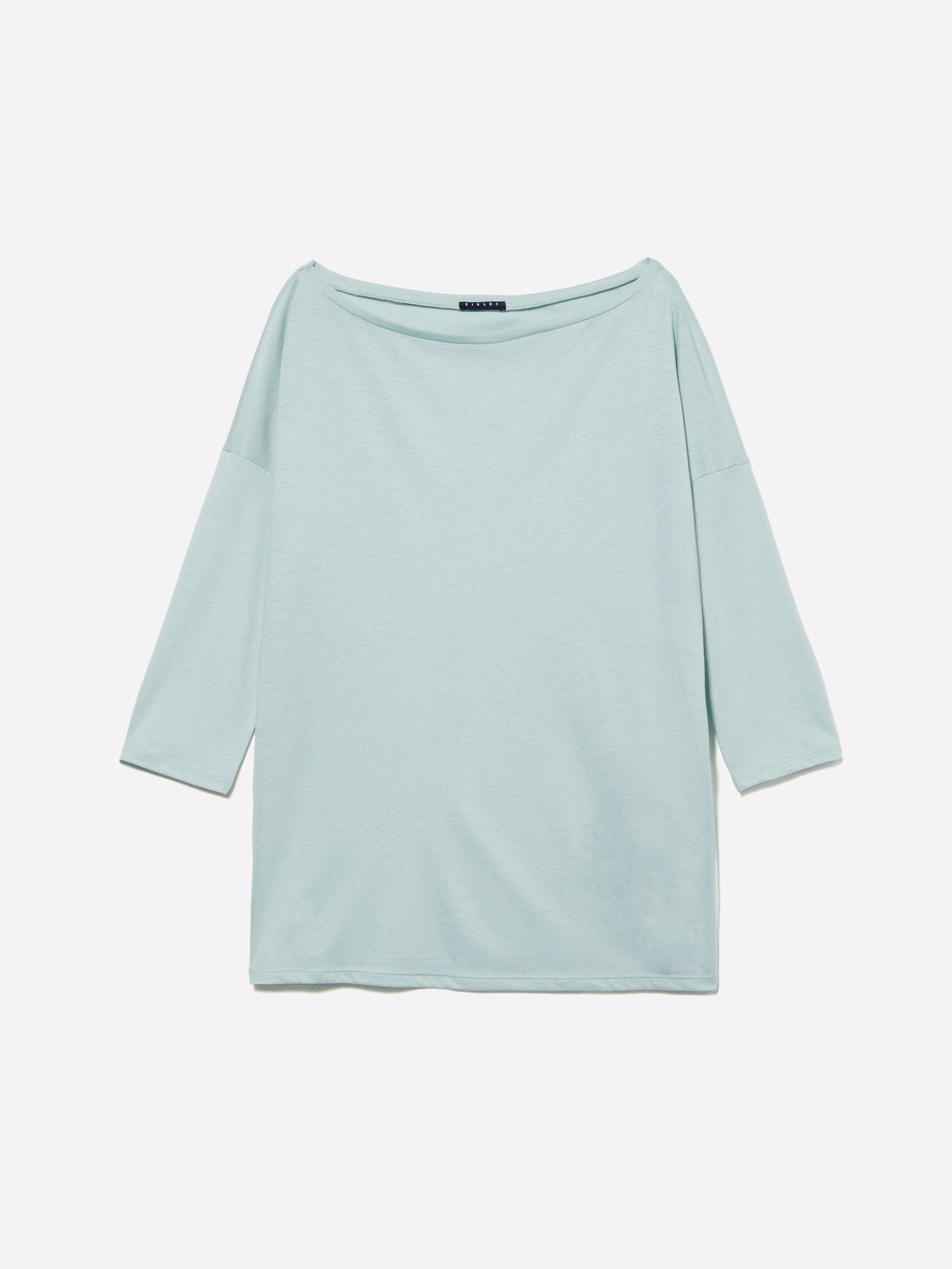 T-shirt con scollo a barca da donna verde chiaro | Sisley Outlet