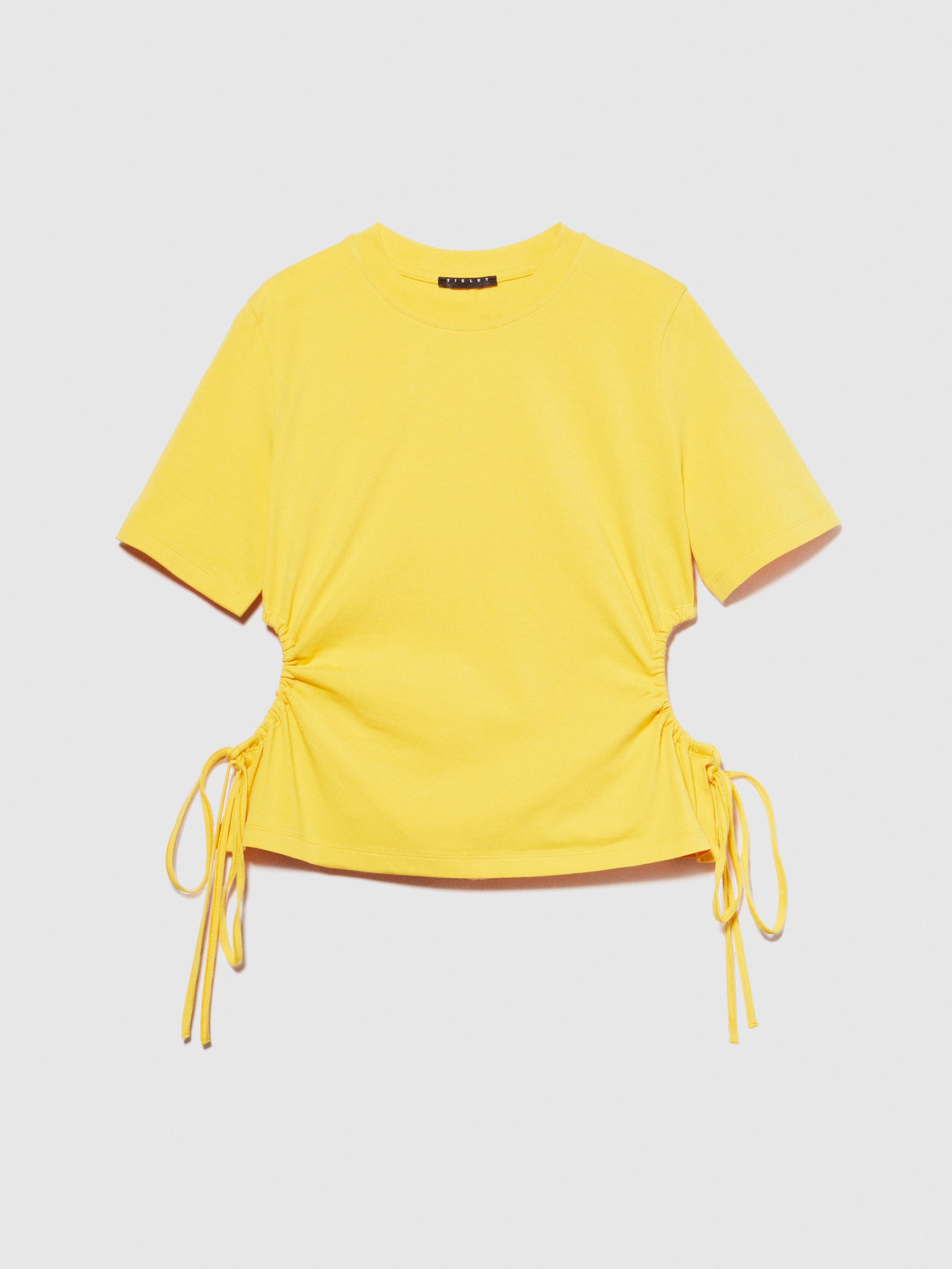 T-shirt con oblò e coulisse da donna giallo | Sisley Outlet