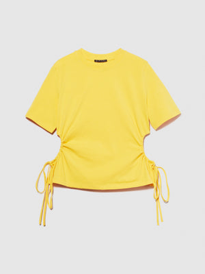 T-shirt con oblò e coulisse