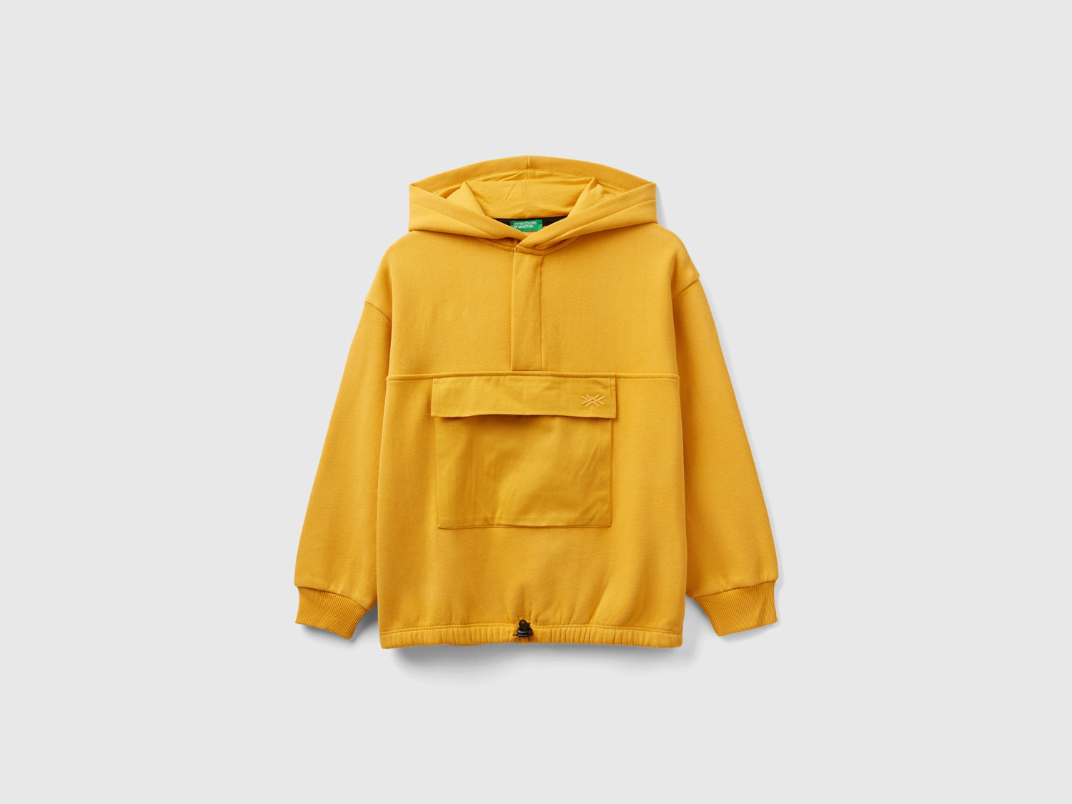 Calda felpa con tasca e cappuccio da bambino giallo | Benetton Outlet
