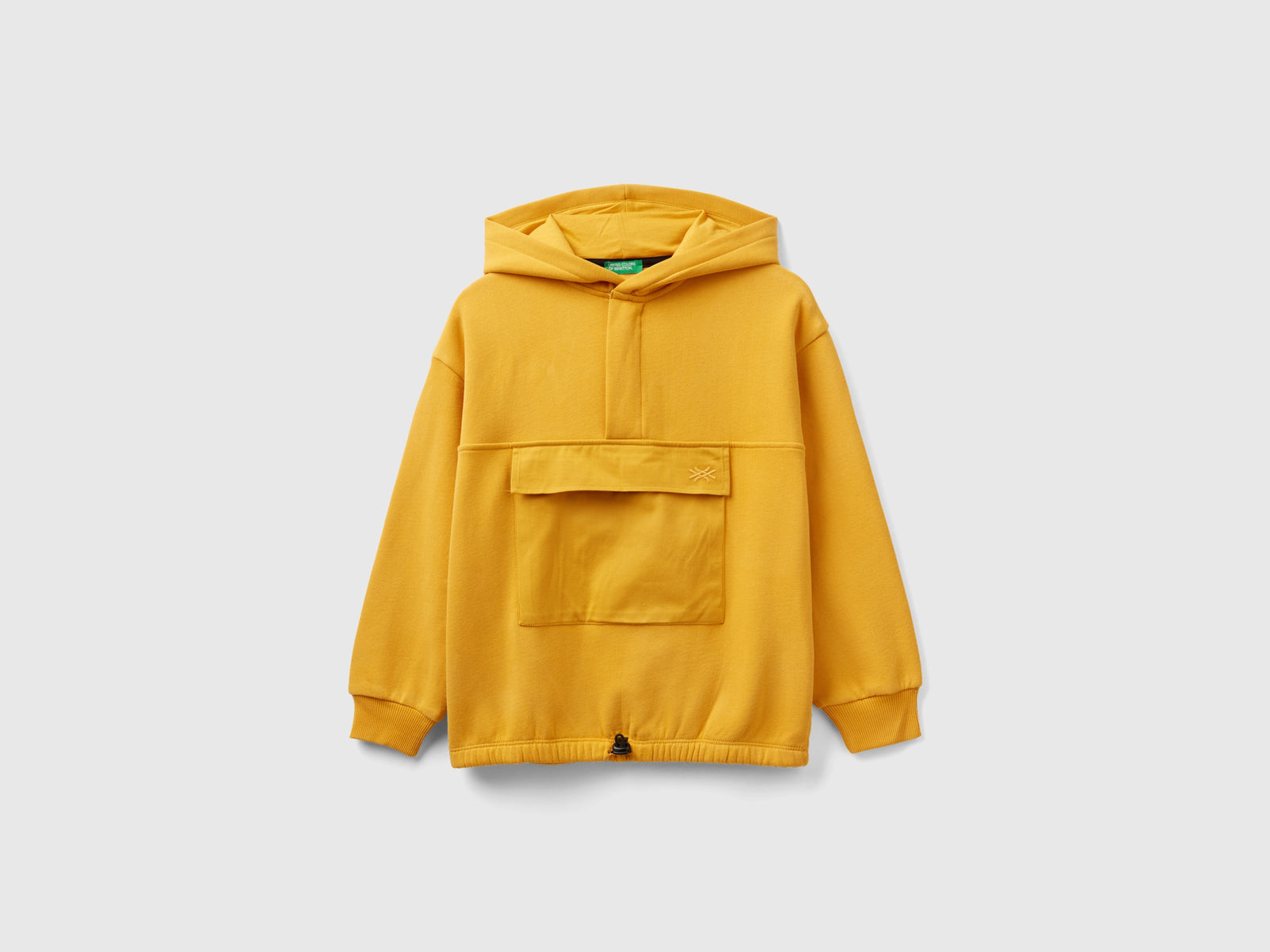 Calda felpa con tasca e cappuccio da bambino giallo | Benetton Outlet