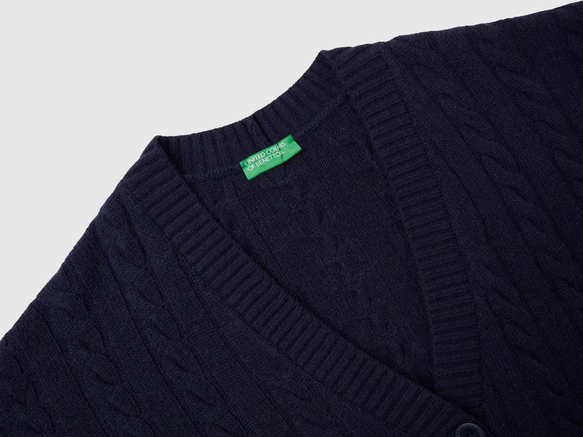 Cardigan over fit con trecce