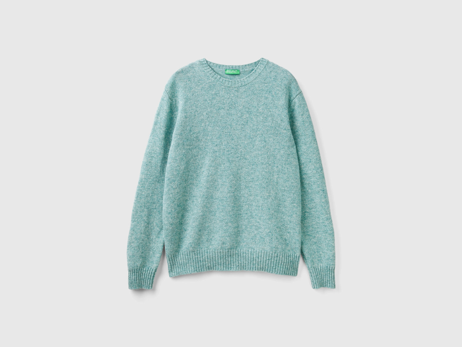 Maglia in lana Shetland da uomo verde acqua | Benetton Outlet