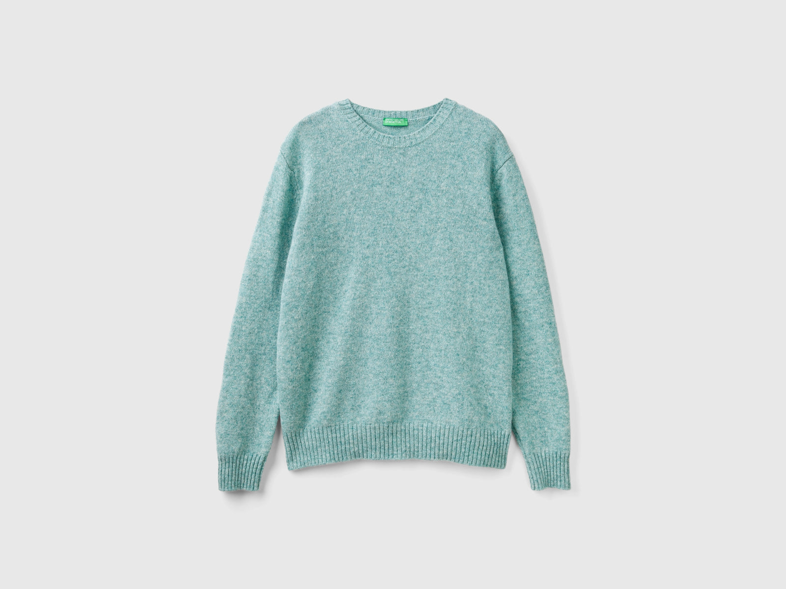 Maglia in lana Shetland da uomo verde acqua | Benetton Outlet