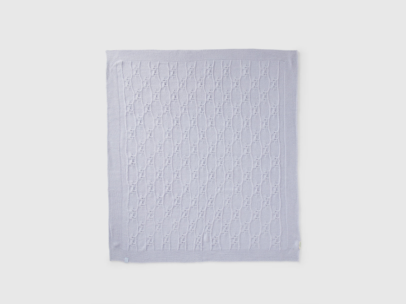 Coperta con trecce da neonato celeste 2 | Benetton Outlet